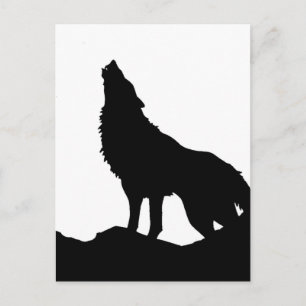 Lone Wolf Stehend auf einem Hügel Postkarte