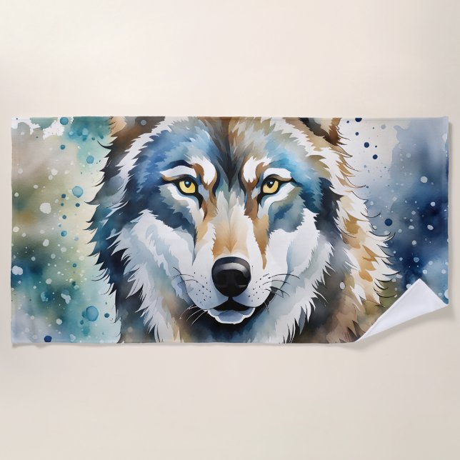 Lone Wolf Strandtuch (Vorderseite)