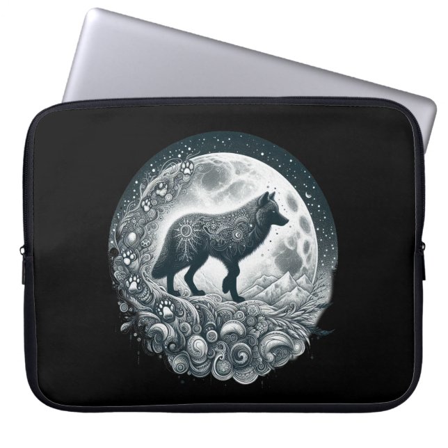 Lone Wolf Tracks Laptopschutzhülle (Vorderseite)