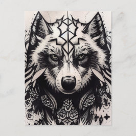 Lone Wolf Tribal Tattoo Wolves Powerwolf Pack Postkarte