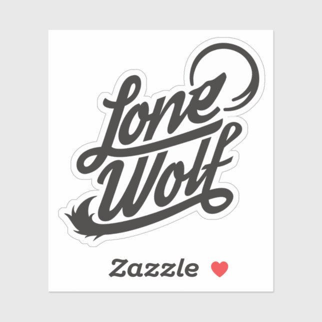 Lone Wolf Typografisches Logo Aufkleber (Blatt)