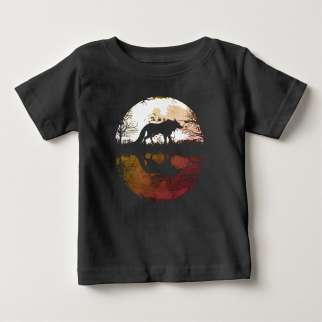 Lone Wolf unter Vollmond Baby T-shirt (Vorderseite)