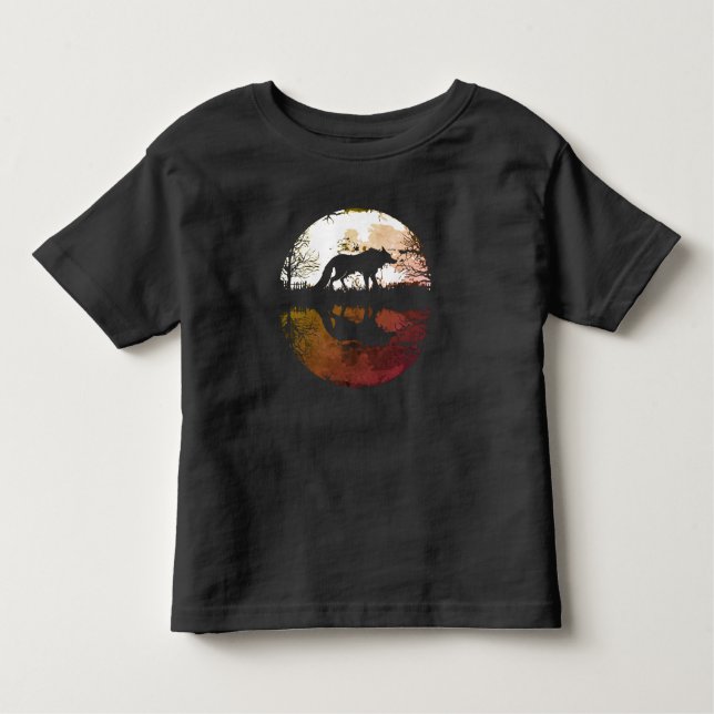 Lone Wolf unter Vollmond Kleinkind T-shirt (Vorderseite)