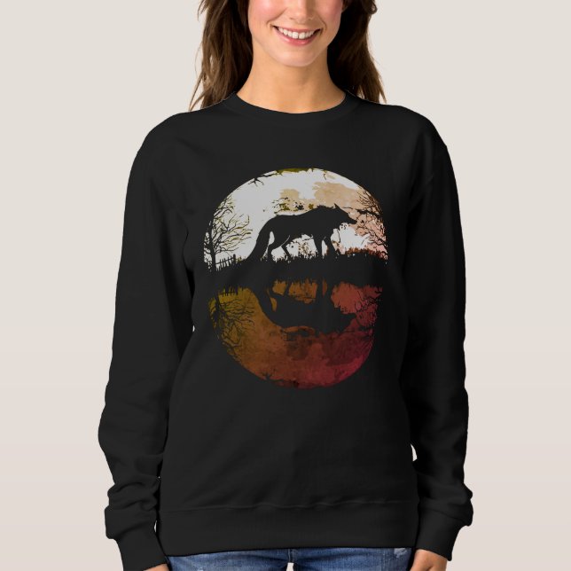 Lone Wolf unter Vollmond Sweatshirt (Vorderseite)