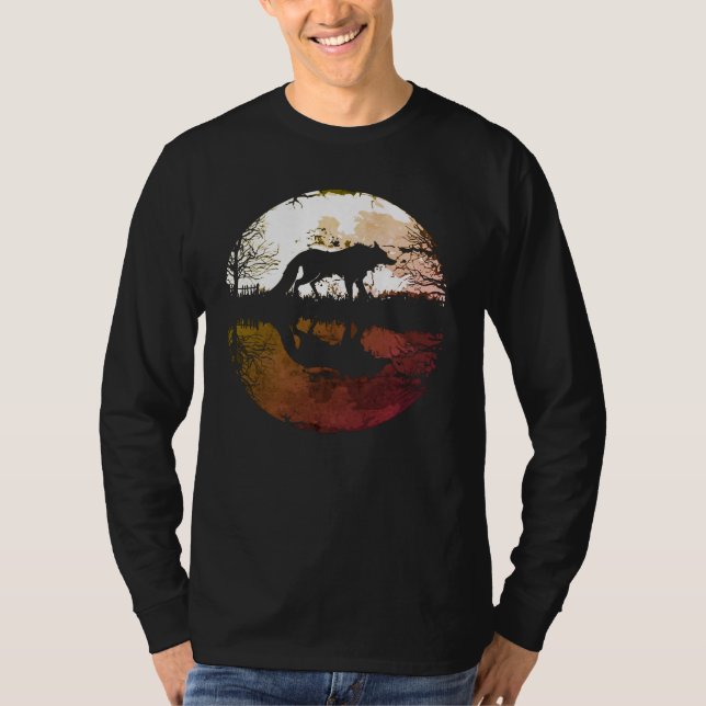 Lone Wolf unter Vollmond T-Shirt (Vorderseite)
