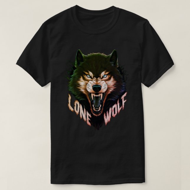Lone Wolf Wild Wolf Head T-Shirt (Design vorne)