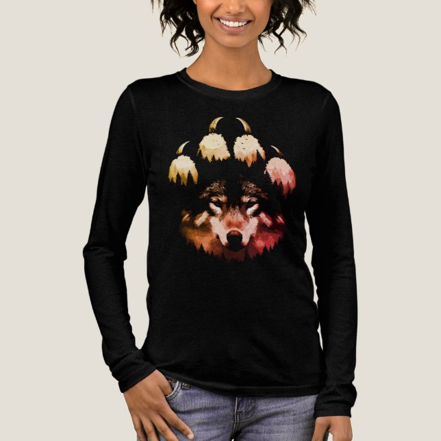 Lone Wolf. Wildes Soul Tri-Blend Shirt (Vorderseite)