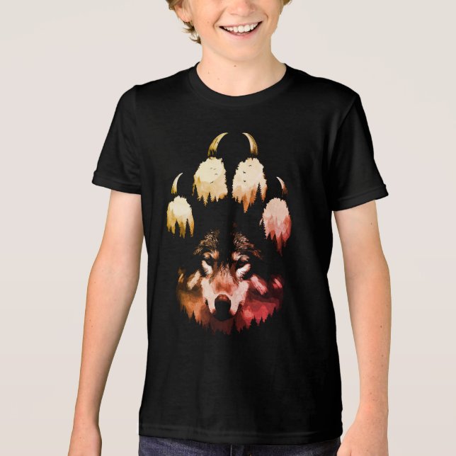 Lone Wolf. Wildes Soul Tri-Blend Shirt (Vorderseite)