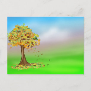 Lonely Autumn Tree Postkarte