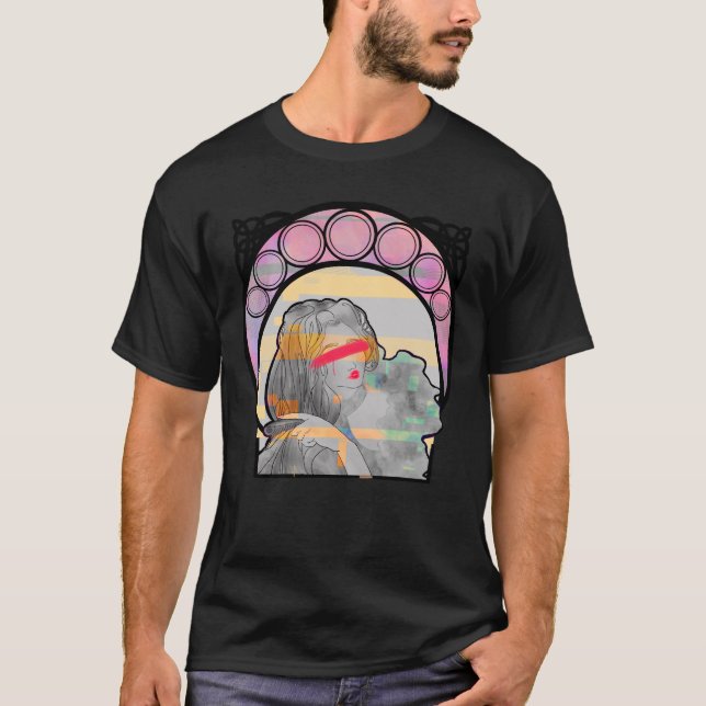 Lonely Doll Glitch Art T-Shirt (Vorderseite)