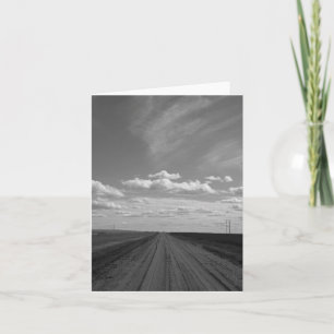 Lonely Grey Prairie Road Faltenkarte Karte