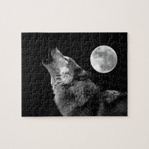 Lonely Grey Wolf & Fullmoon Puzzle