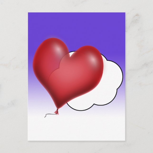 Lonely Heart Balloon Postkarte (Vorderseite)