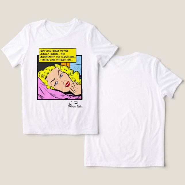 Lonely Hearts Retro Romance Comic Tri-Blend Shirt (Design Vorderseite & Rückseite)