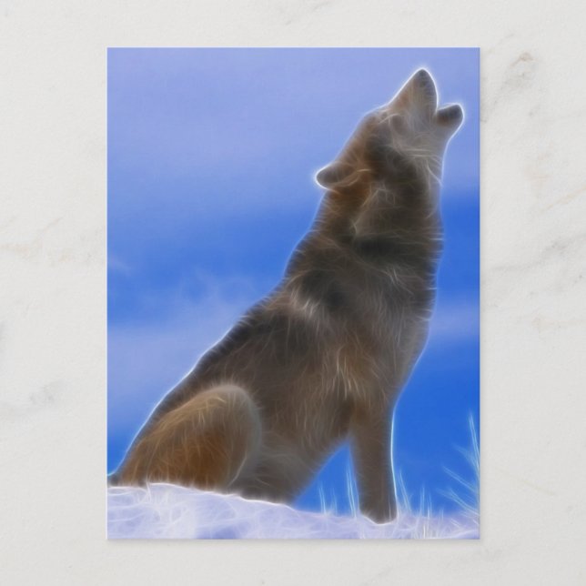 Lonely Howling gefährdete Gray Wolf Postkarte (Vorderseite)