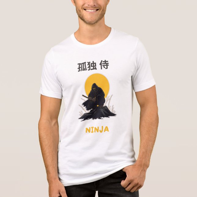 Lonely Ninja Samurai Art Design Tri-Blend Shirt (Vorderseite)