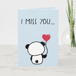 Lonely Panda Bear Miss You Grußkarte Karte