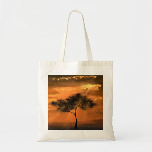Lonely Tree Sunams Tote Bag - Sonnenaufgang Tragetasche