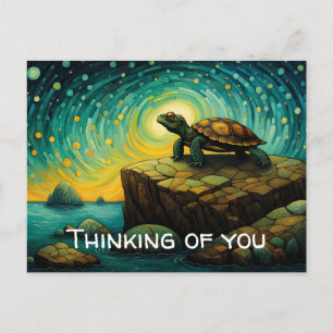 Lonely Turtle Thinking Postkarte