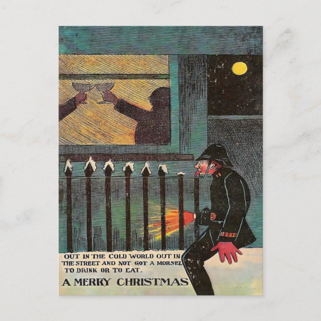 Lonely Victorian Policeman in the Cold Postkarte (Vorderseite)