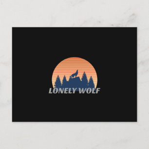 Lonely Wolf Phantastisch Howling Fade Sunset Silho Postkarte