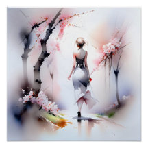 Lonely Woman Walking