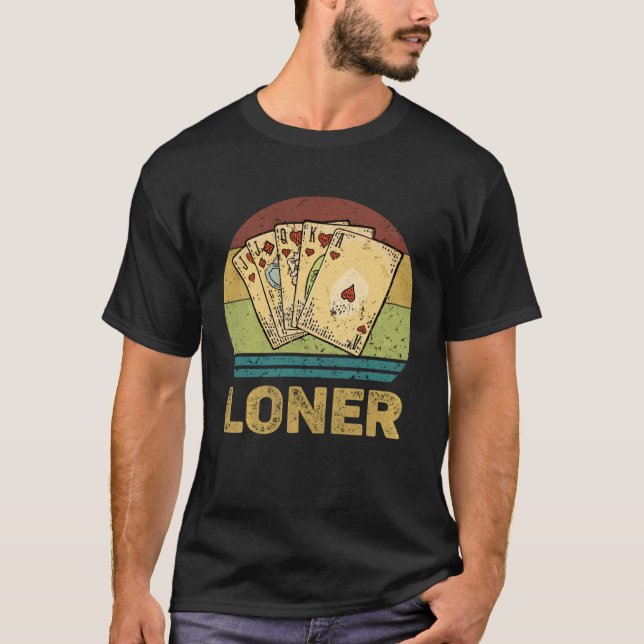 Loner Vintage  Euchre Card Game T-Shirt (Vorderseite)