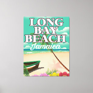 Long Bay Strand Jamaika Reiseplakat Leinwanddruck