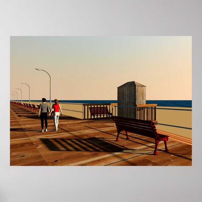 Long Beach Boardwalk, Long Island, New York Poster (Vorne)