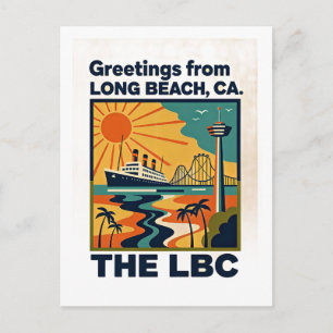Long Beach CA LBC Retro Reise Postkarte