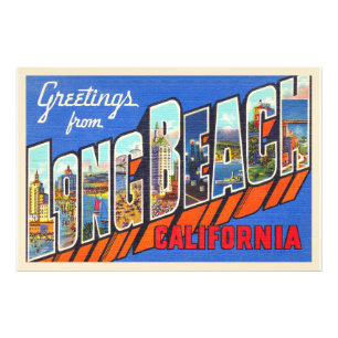 Long Beach California CA Large Letter Postcard Fotodruck