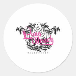 Long Beach California CA US Coast Runder Aufkleber