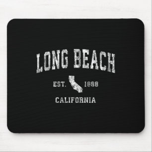 Long Beach California Ca Vintag Athletic Sports D Mousepad