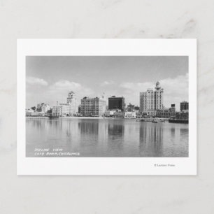 Long Beach, California City Skyline View Postkarte