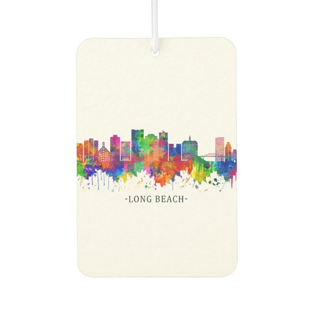 Long Beach California Skyline Autolufterfrischer (Vorderseite)
