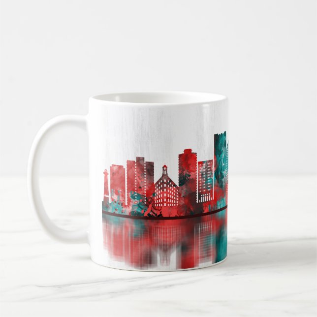 Long Beach California Skyline Kaffeetasse (Links)