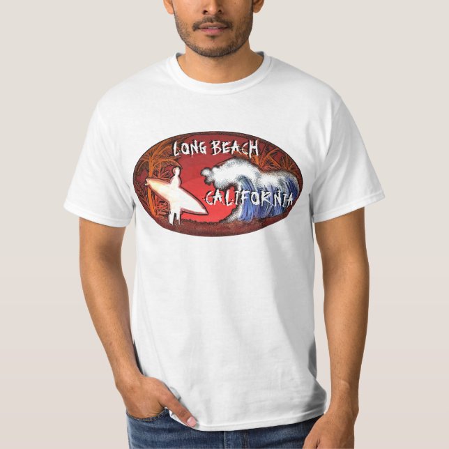 Long Beach California surft Wellen art value tee (Vorderseite)
