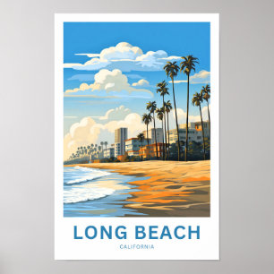 Long Beach California Travel Print Poster