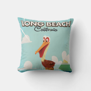Long Beach California Vintag Pelican Kissen