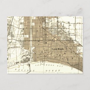 Long Beach California Vintage Karte