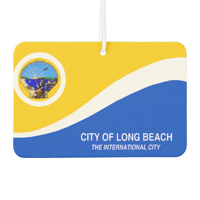 Long Beach City-Flagge Autolufterfrischer (Vorderseite)