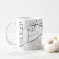 Long Beach City Map Kaffee Tasse