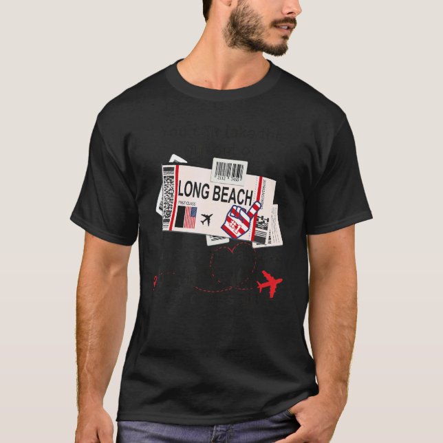 Long Beach Girl Long Beach Boarding Pass T-Shirt (Vorderseite)