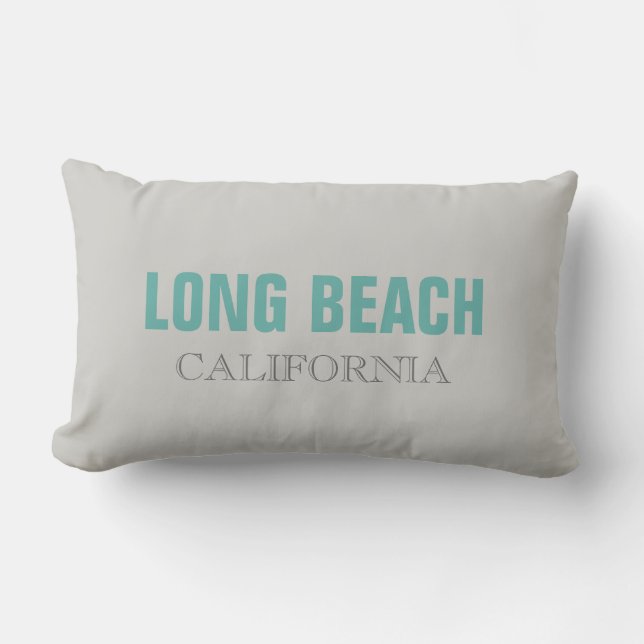 Long Beach Grey California Throw Kissen (Vorderseite)