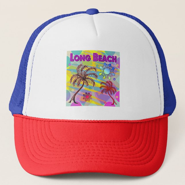 Long Beach Happy and Hope Hat Truckerkappe (Vorderseite)