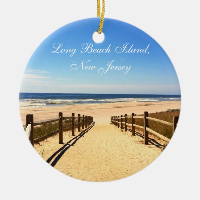 Long Beach Insel, NJ LBI Weihnachtsverzierung Keramik Ornament (Vorne)