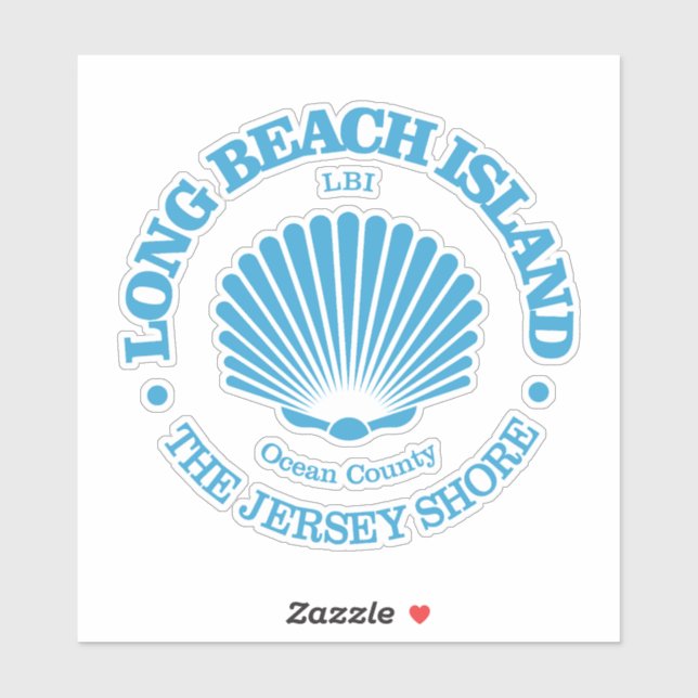 Long Beach Island (Muschel) Aufkleber (Blatt)