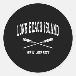 Long Beach Island New Jersey Crossed Oars Runder Aufkleber
