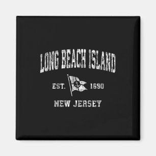 Long Beach Island New Jersey Nj Vintag Boat Ancho Magnet