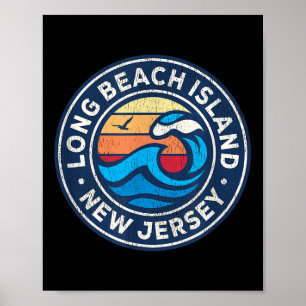 Long Beach Island New Jersey Nj Vintag Nautical W Poster